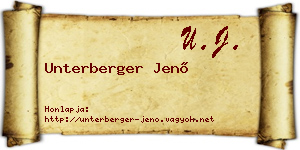 Unterberger Jenő névjegykártya